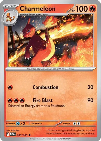 Charmeleon SV: 151 Uncommon • 005/165 Reverse Holofoil