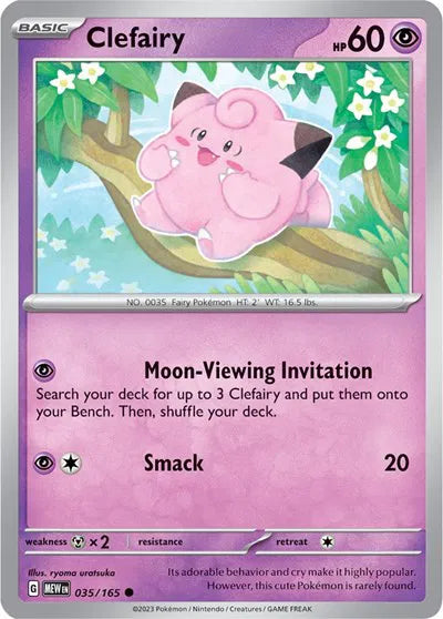Clefairy SV: 151 Common • 035/165 Reverse Holofoil