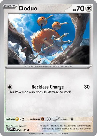 Doduo SV: 151 Common • 084/165 Reverse Holofoil