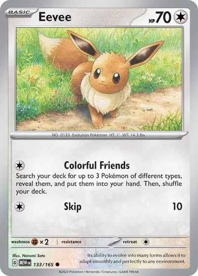 Eevee SV: 151 Common • 133/165 Reverse Holofoil