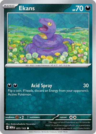 Ekans SV: 151 Common • 023/165 Reverse Holofoil