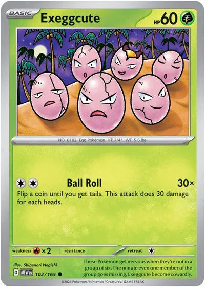 Exeggcute SV: 151 Common • 102/165 Reverse Holofoil