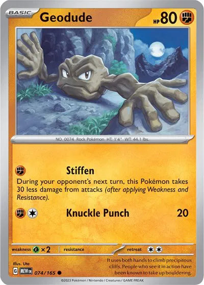 Geodude SV: 151 Common • 074/165 Reverse Holofoil