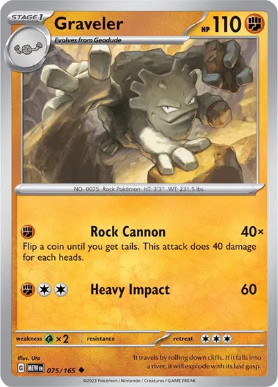 Graveler SV: 151 Uncommon • 075/165 Reverse Holofoil