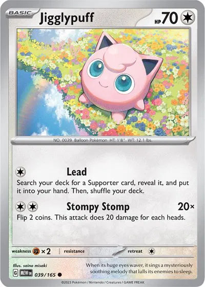 Jigglypuff SV: 151 Common • 039/165 Reverse Holofoil