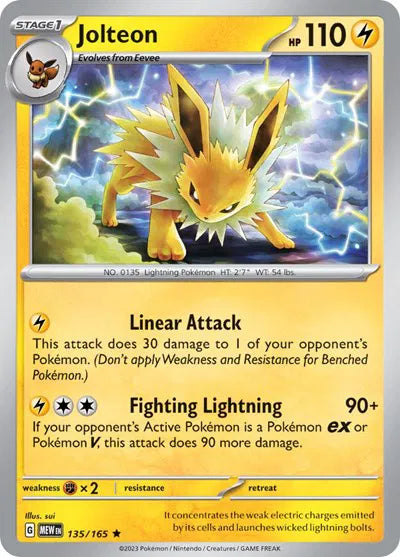 Jolteon SV: 151 Rare • 135/165 Holofoil