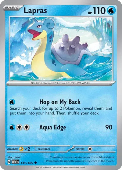 Lapras SV: 151 Uncommon • 131/165 Reverse Holofoil