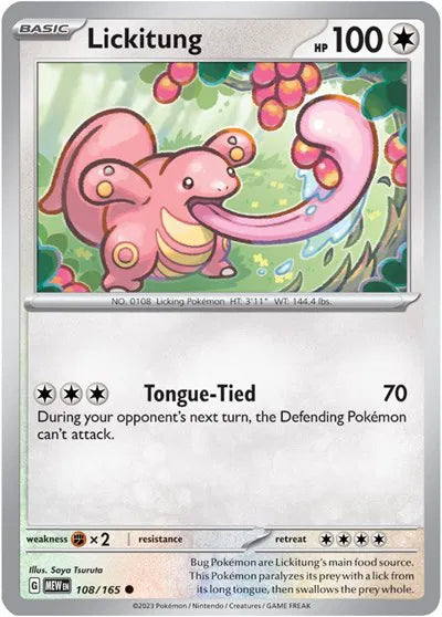 Lickitung SV: 151 Common • 108/165 Reverse Holofoil