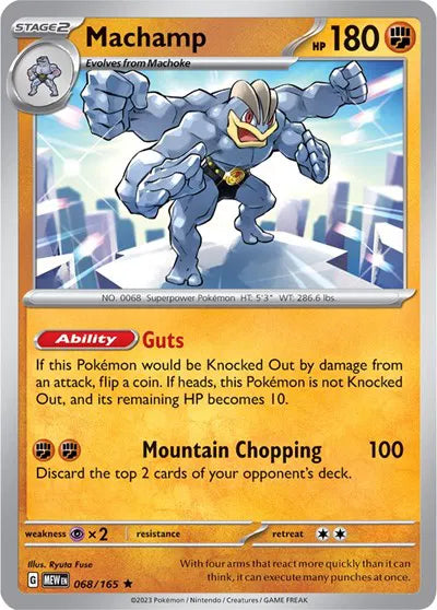 Machamp SV: 151 Rare • 068/165 Holofoil