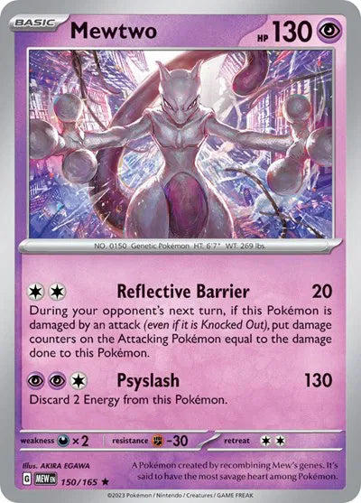 Mewtwo SV: 151 Rare • 150/165 Reverse Holofoil