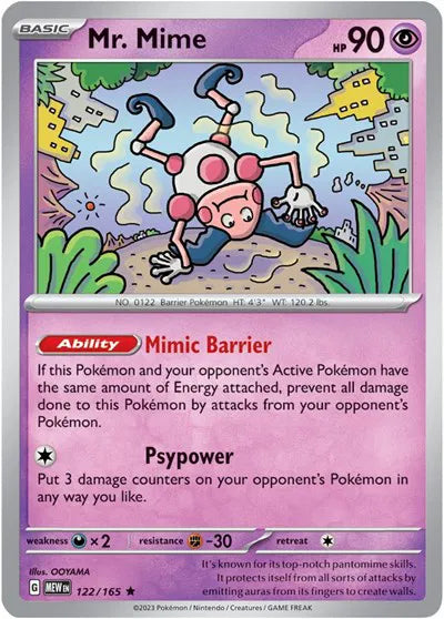 Mr. Mime SV: 151 Rare • 122/165 Holofoil