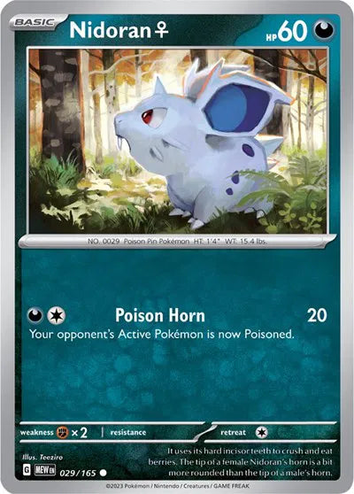 Nidoran F SV: 151 Common • 029/165 Reverse Holofoil