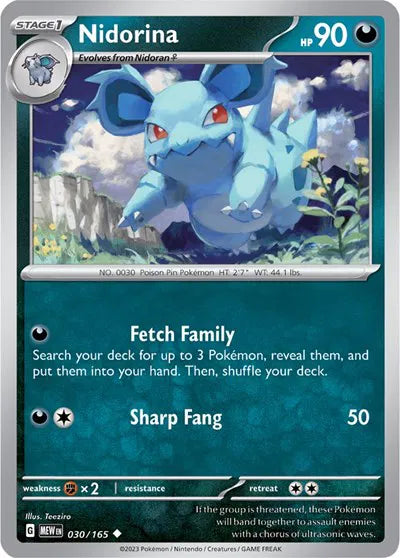 Nidorina SV: 151 Uncommon • 030/165 Reverse Holofoil