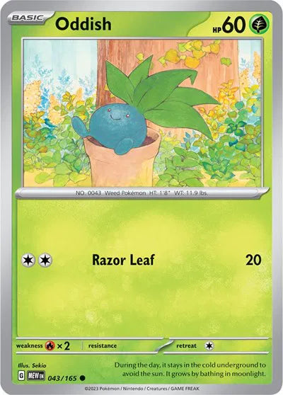 Oddish SV: 151 Common • 043/165 Reverse Holofoil