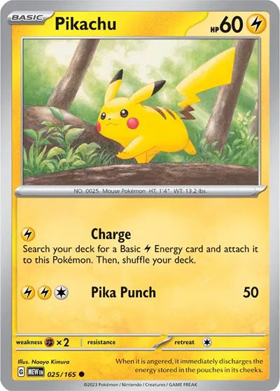 Pikachu SV: 151 Common • 025/165 Reverse Holofoil