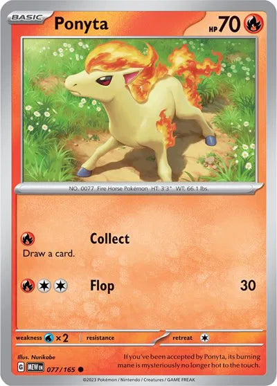 Ponyta SV: 151 Common • 077/165 Reverse Holofoil