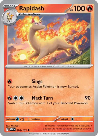 Rapidash SV: 151 Uncommon • 078/165 Reverse Holofoil