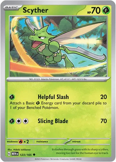 Scyther SV: 151 Uncommon • 123/165 Reverse Holofoil