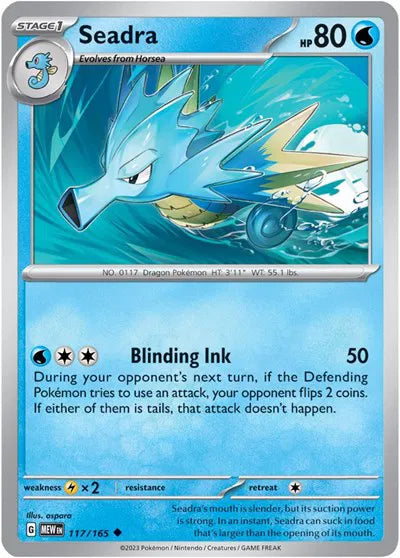Seadra SV: 151 Uncommon • 117/165 Reverse Holofoil