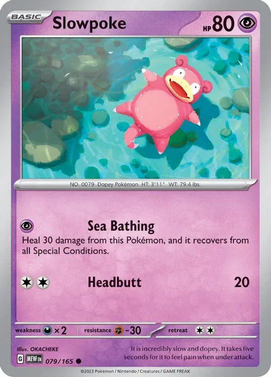 Slowpoke SV: 151 Common • 079/165 Reverse Holofoil