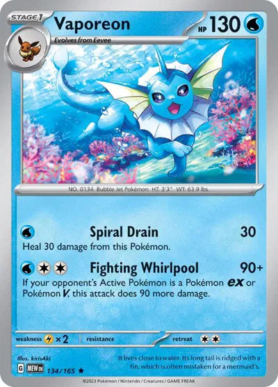 Vaporeon SV: 151 Rare • 134/165 Holofoil