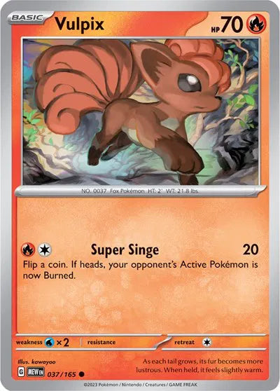 Vulpix SV: 151 Common • 037/165 Reverse Holofoil