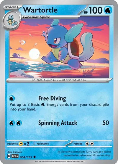 Wartortle SV: 151 Uncommon • 008/165 Reverse Holofoil