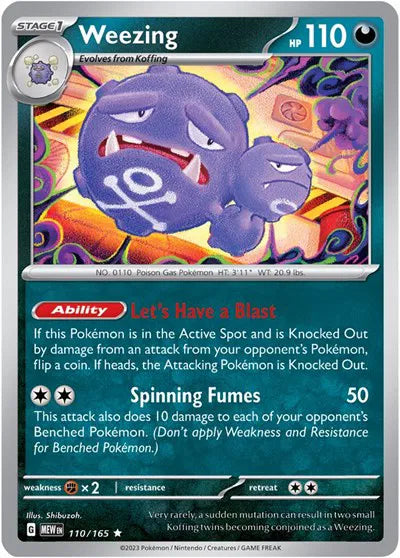 Weezing SV: 151 Rare • 110/165 Reverse Holofoil
